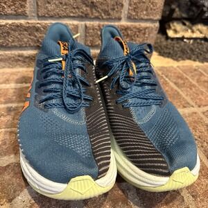 Hoka one one men's carbon X 3 Profly X Navy Blue/orange running sneaker 11D